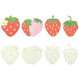 4шт. необработанные деревянные заготовки для рукоделия, клубника формы