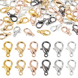 120Pcs 6 Colors Zinc Alloy Lobster Claw Clasps, Parrot Trigger Clasps, Cadmium Free & Lead Free, Jewelry Making Findings