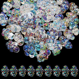 50прозрачные акриловые бусины с УФ-покрытием, УФ реактивный радужный, облако