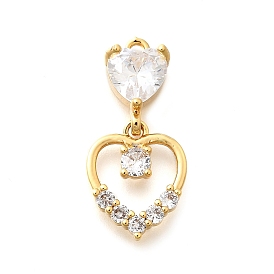 Латунные микро проложить кубического циркония подвески, сердце, электрофорез, долговечный