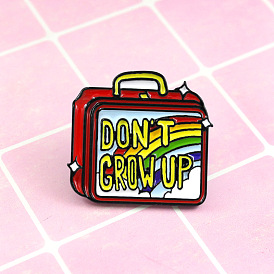 Don't Grow Up" Cartoon Suitcase Badge Pin for Fashion Lovers