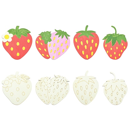 4шт. необработанные деревянные заготовки для рукоделия, клубника формы