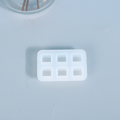 DIY Cube Bead Silicone Mold, Resin Casting Molds, for UV Resin & Epoxy Resin Jewelry Making, 6 Cavities