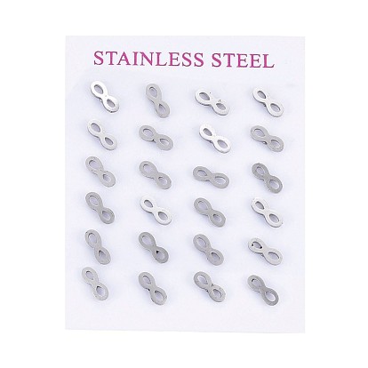 304 Stainless Steel Stud Earrings, Hypoallergenic Earrings, Infinity