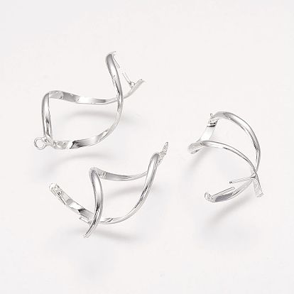 Латуни льда поручительств выбор щепотка, твист, 31~33x11 мм, отверстие : 2 мм