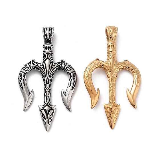 304 из нержавеющей стали большие кулоны, амулет с тремя вилками