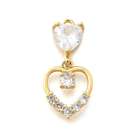 Латунные микро проложить кубического циркония подвески, сердце, электрофорез, долговечный