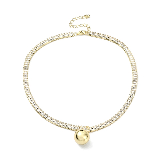 Brass Ball Charm Bracelets, Cubic Zirconia Tennis Bracelets for Women