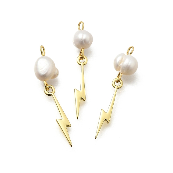 Подвески из латуни и натурального жемчуга, стойки покрытие, долговечный, без кадмия и без свинца, реальный 18 k позолоченный