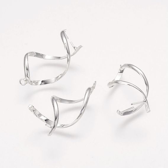 Латуни льда поручительств выбор щепотка, твист, 31~33x11 мм, отверстие : 2 мм