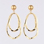 Dangle Earrings, with Brass Linking Rings and 304 Stainless Steel Stud Earring Findings