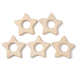 Соединительные кольца из натурального бука, деревянные кольца макраме, звезда