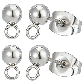 304 серьги-гвоздики из нержавеющей стали, с петлей, с уха орехов