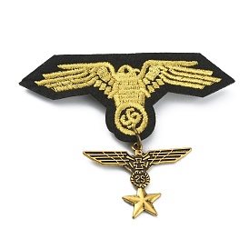 Broche de sécurité en toile d'aigle, insigne en alliage d'étoile pour col de chemise de costume