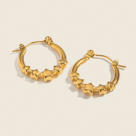 Звезда в европейском стиле 304 Серьги-кольца из нержавеющей стали