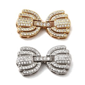 Латунное микропейв, прозрачный кубический цирконий, складные застежки, формы раковины