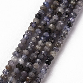 Brins de perles naturelles de tanzanite, rondelle, facette