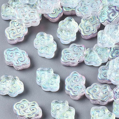 Transparent Glass Beads, AB Color Plated, Auspicious Cloud