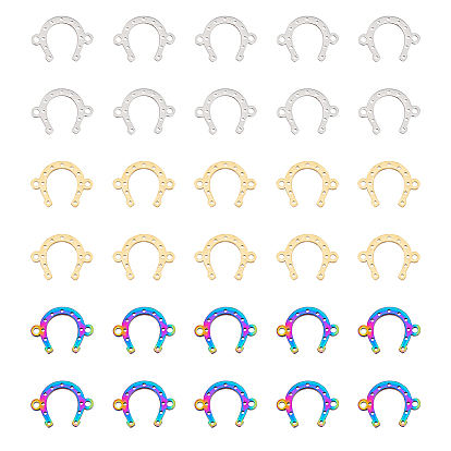 30 шт. 3 стили 201 нержавеющая сталь и соединительные подвески из нержавеющей стали, ссылки на подковы