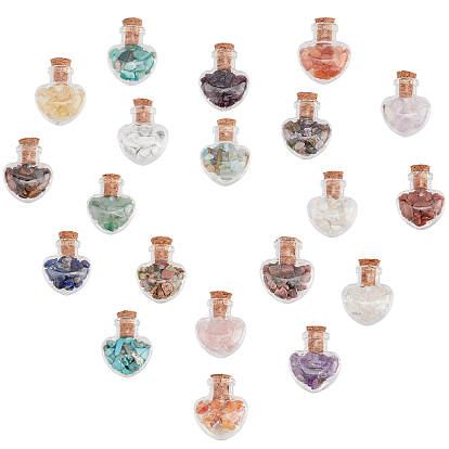 DIY Wishing Bottle Making Kits, Including Glass Bottles and Gemstone Chip Beads