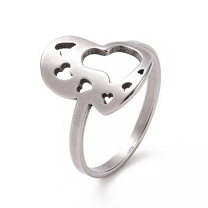 201 кольцо в форме сердца из нержавеющей стали, полое широкое кольцо на день святого валентина