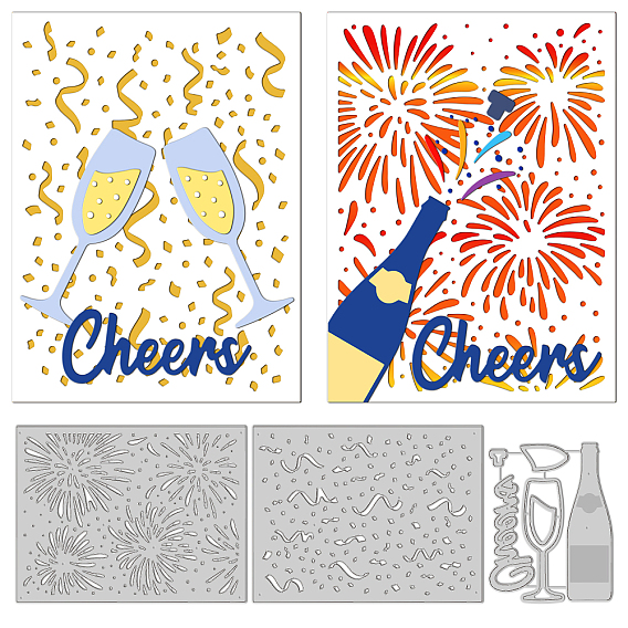 Углеродистая сталь разрезает трафареты, для diy scrapbooking, Фотоальбом, декоративная бумага для тиснения, цвет нержавеющей стали, фейерверк