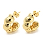 Brass Ring Shape Stud Earrings, Half Hoop Earrings, Long-Lasting Plated, Cadmium Free & Lead Free