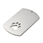 304 Stainless Steel Pendants, Stainless Steel Color, Rectangle Charm, Laser Cut
