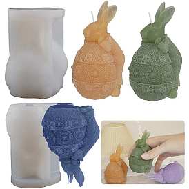 Moules à bougie en silicone bricolage, pour la fabrication de bougies parfumées, œuf de pâques et lapin