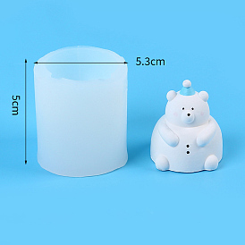 Bear Shape DIY Silicone Candle Molds, for Scented Candle Making