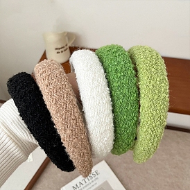 Solid Color Plush Cloth Hair Band, Wide Hair Accessories for Women Girls