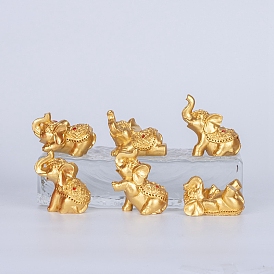 Resin Elephant Figurines, with Rhinestone, for Home Office Desk Decorations