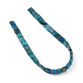 Regalite naturelle / jaspe impérial / perles de jaspe de sédiments marins, teint, carrée