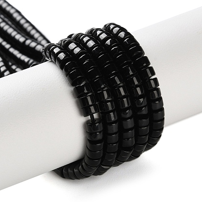 Природные обсидиана бисер нитей, Heishi бусы, Плоский круглый / диск