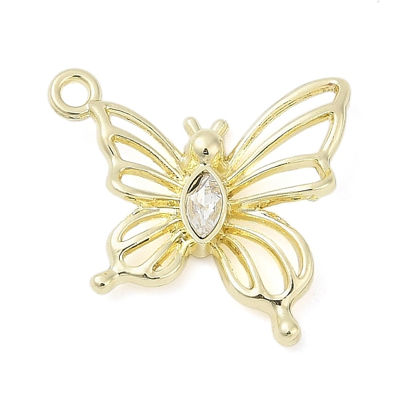 Подвески из сплава и страза, стойки покрытие, без кадмия, без никеля и без свинца, бабочка