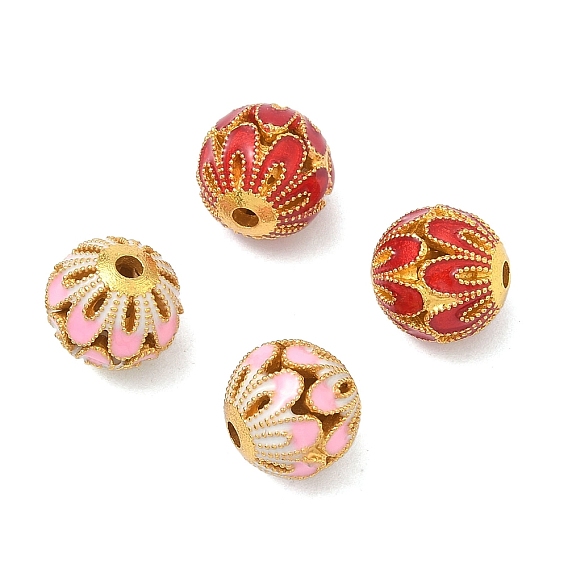 Бисера эмали сплава, круглые, золотые