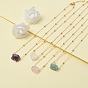 Natural Raw Stone Pendant Necklace for Women, Golden