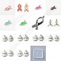 88Pcs 14 Styles Alloy Enamel & Alloy Pendants, Awareness Ribbon & Flat Round with Word