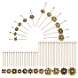 DIY Jewelry Making Finding Kits, including 192Pcs Brass Ball Head Pins and 208Pcs Alloy Bead Caps