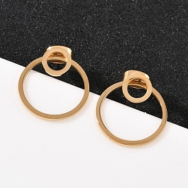 304 серьги-кольца из нержавеющей стали, ионное покрытие (ip)