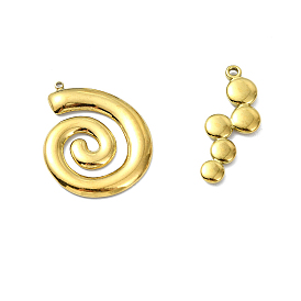 Ion Plating(IP) 304 Stainless Steel Pendants, Real 18K Gold Plated, Vortex & Flat Round Charm