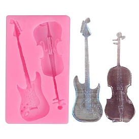 Music Note/Instrument DIY Silicone Molds, Fondant Molds, Resin Casting Molds, for Chocolate, Candy, UV Resin, Epoxy Resin Craft Making