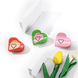 Заколки для волос в форме когтей из ацетата целлюлозы, аксессуары для волос для женщин и девочек, сердце