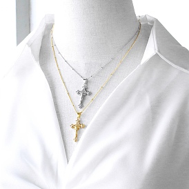 Ожерелья с подвеской в виде распятия из латуни с микропаве из кубического циркония