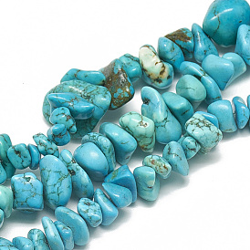 Синтетических нитей бирюзовые бусы, чип