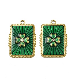 304 нержавеющей стальной эмали подвески, прямоугольник с подвесками-клеверами, со стразами, ионное покрытие (ip)