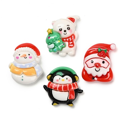 Кабошоны из непрозрачной рождественской смолы, разнообразные