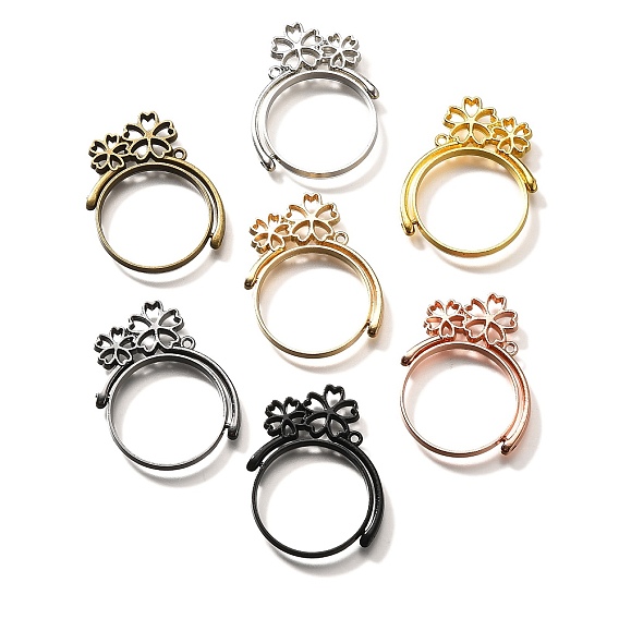 Вращающиеся подвески из сплава с открытым безелем, для diy уф смолы, эпоксидная смола, без кадмия, без никеля и без свинца, плоский круглый с 5 -лепестковым цветком