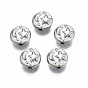 CCB Plastic Beads, for DIY Jewelry Making, Flat Round with Star & Moon