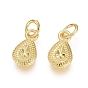 Electroplated Alloy Charms, Long-Lasting Plated, with Brass Jump Ring, Teardrop